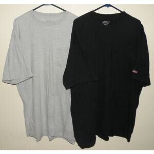 Lot 2 Dickies Men’s 3XLT Tall SS Pocket T Shirts Black Gray
